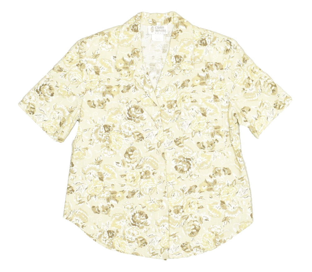 Cristin Stevens Sport Floral Button Down Shirt Women's Regular Size M
